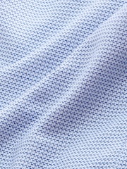 Light Blue Slim Fit Single Cuff Signature Trimmed Shirt - Image 7 of 7