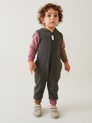 Charcoal Grey Colourblock Dinosaur Spike Jersey All-In-One (3mths-7yrs) - Image 2 of 7