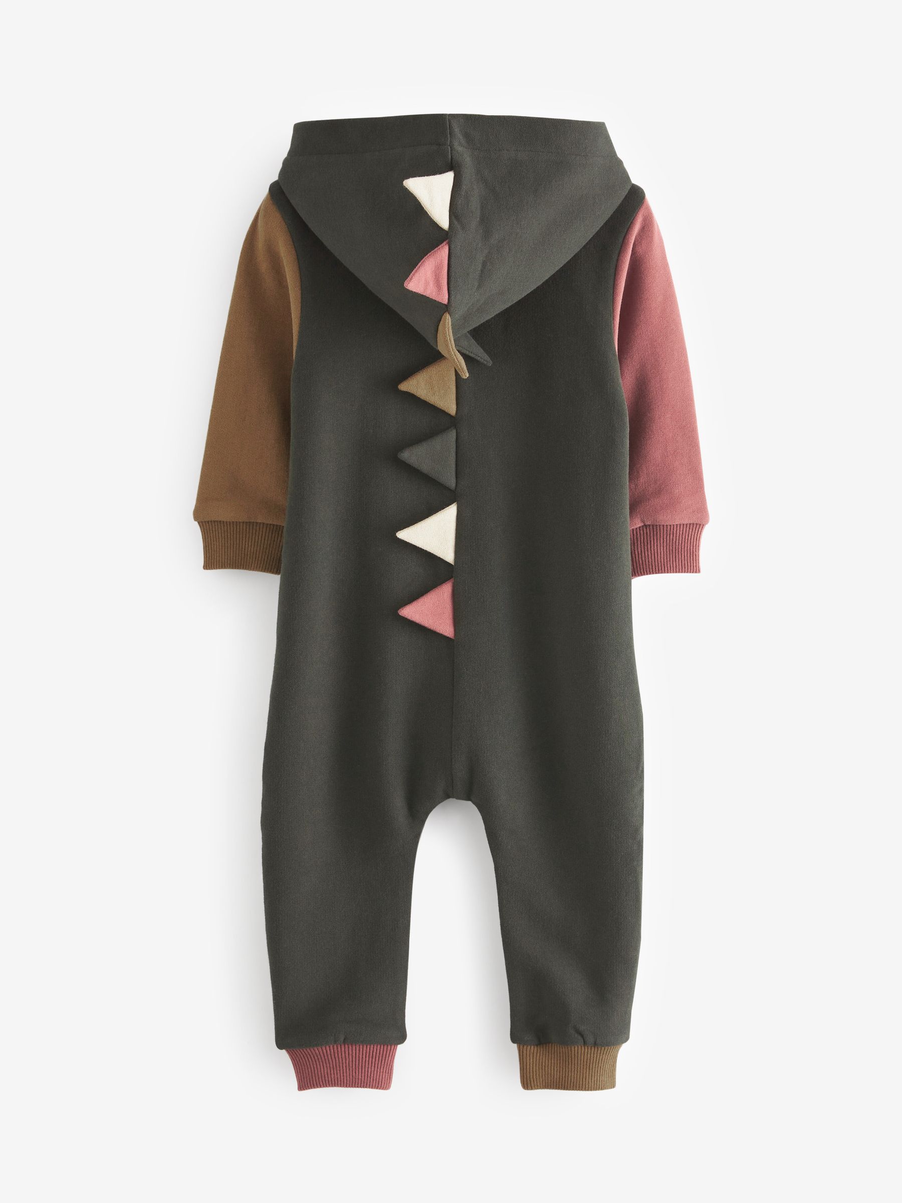 Buy Charcoal Grey Colourblock Dinosaur Spike Jersey All-In-One (3mths-7yrs)  from Next Luxembourg