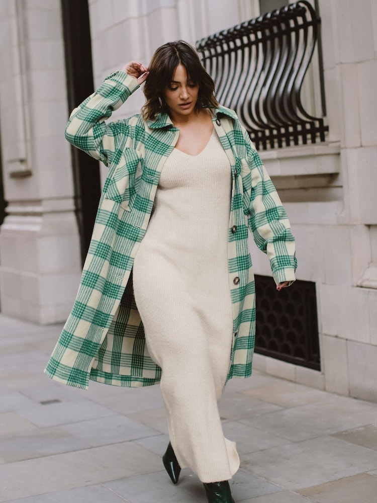 F&F FW Bridge Charlotte Green Longline Shacket - Image 1 of 7 F&F FW Bridge Charlotte Green Longline Shacket - Image 1 of 7