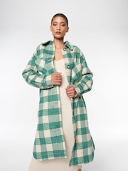 F&F FW Bridge Charlotte Green Longline Shacket - Image 3 of 7