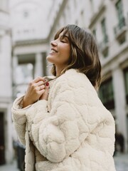 F&F FW Bridge Wren Cream Quilted Teddy Jacket - Image 2 of 8