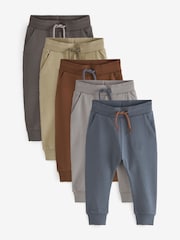 Khaki/Grey/Blue Joggers 5 Pack (3mths-7yrs) - Image 1 of 3