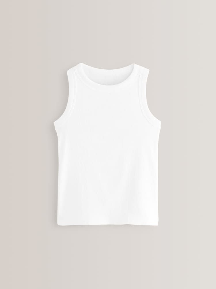 Weiß - Crop Rib Vests 3 Pack (5-16yrs) - Bild 2 von 4