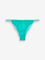 Green Tanga Sparkle Strap Lace Back Knickers - Image 4 of 4
