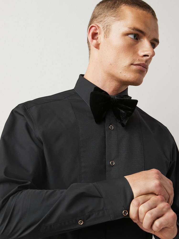 Black Velvet Bow Tie And Shirt Pack - Image 5 of 7