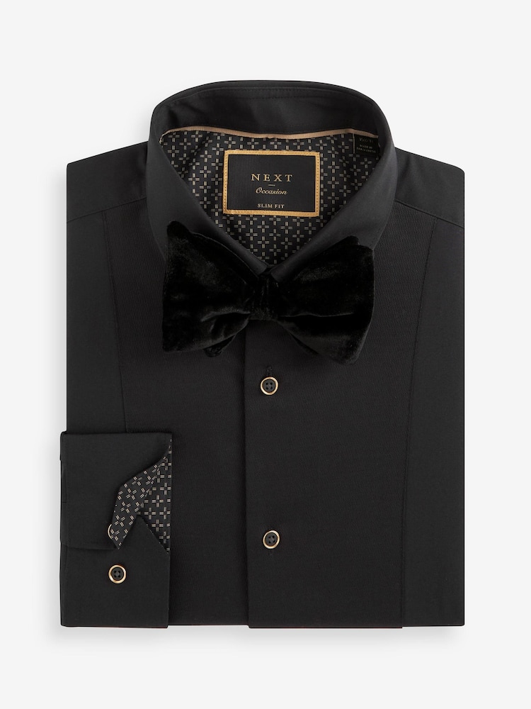 Black Velvet Bow Tie And Shirt Pack - Image 6 of 7