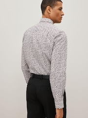 White/Burgundy Red Ditsy Regular Fit Single Cuff Occasion Shirt And Tie Pack - Image 3 of 8