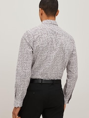 White/Burgundy Red Ditsy Regular Fit Single Cuff Occasion Shirt And Tie Pack - Image 4 of 8