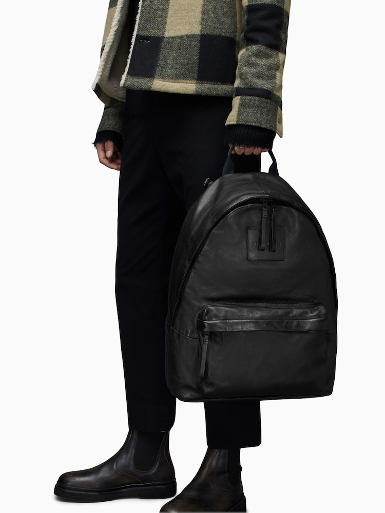 AllSaints Black Carabiner Backpack - Image 1 of 6