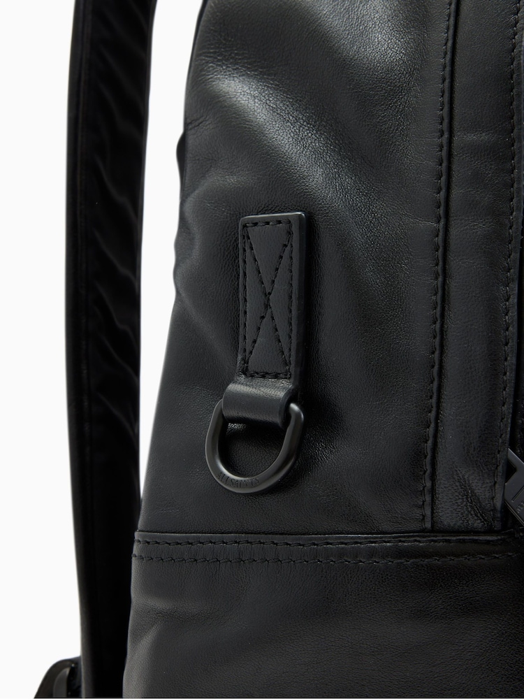 AllSaints Black Carabiner Backpack - Image 6 of 6