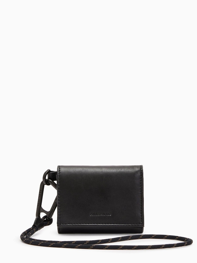 AllSaints Black Trifold Wallet - Image 2 of 7
