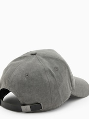 AllSaints Grey State Wax Baseball Cap - Image 2 of 4