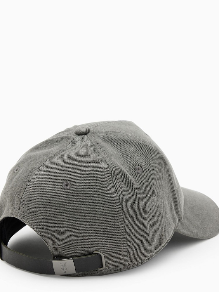 AllSaints Grey State Wax Baseball Cap - Image 2 of 4