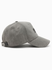 AllSaints Grey State Wax Baseball Cap - Image 3 of 4