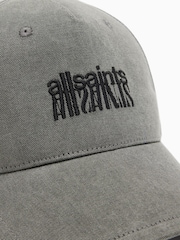 AllSaints Grey State Wax Baseball Cap - Image 4 of 4