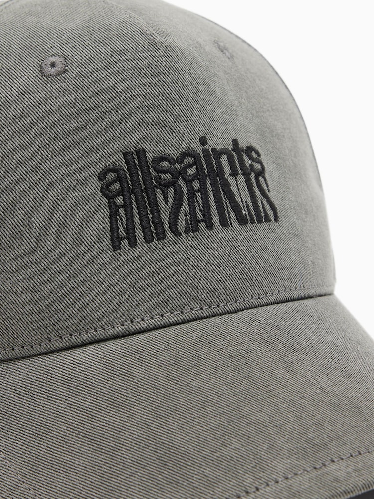 AllSaints Grey State Wax Baseball Cap - Image 4 of 4