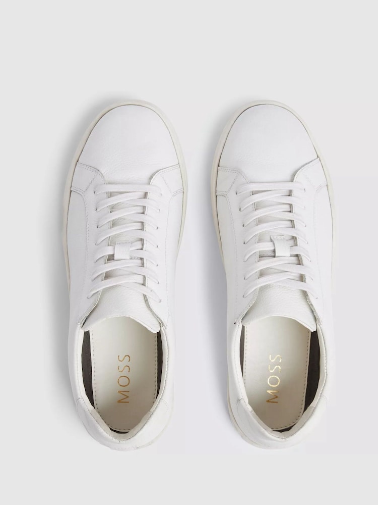MOSS White Leather Trainers - Image 2 of 4