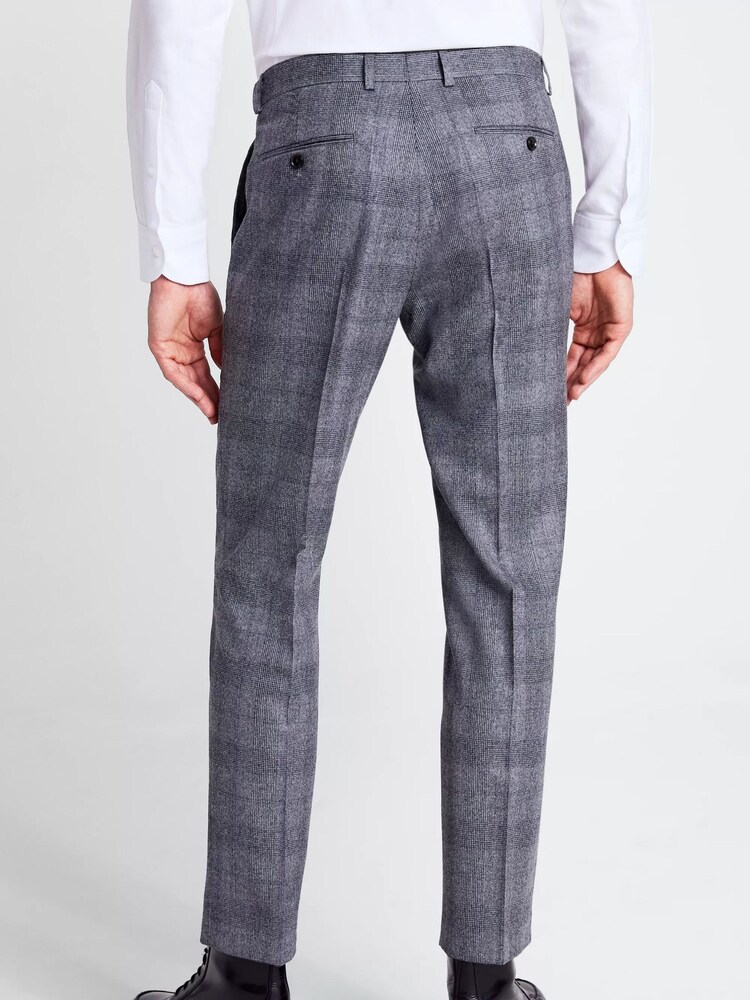 MOSS x Barberis Tailored Fit Grey Check Suit: Trousers - Image 2 of 3