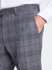 MOSS x Barberis Tailored Fit Grey Check Suit: Trousers - Image 3 of 3
