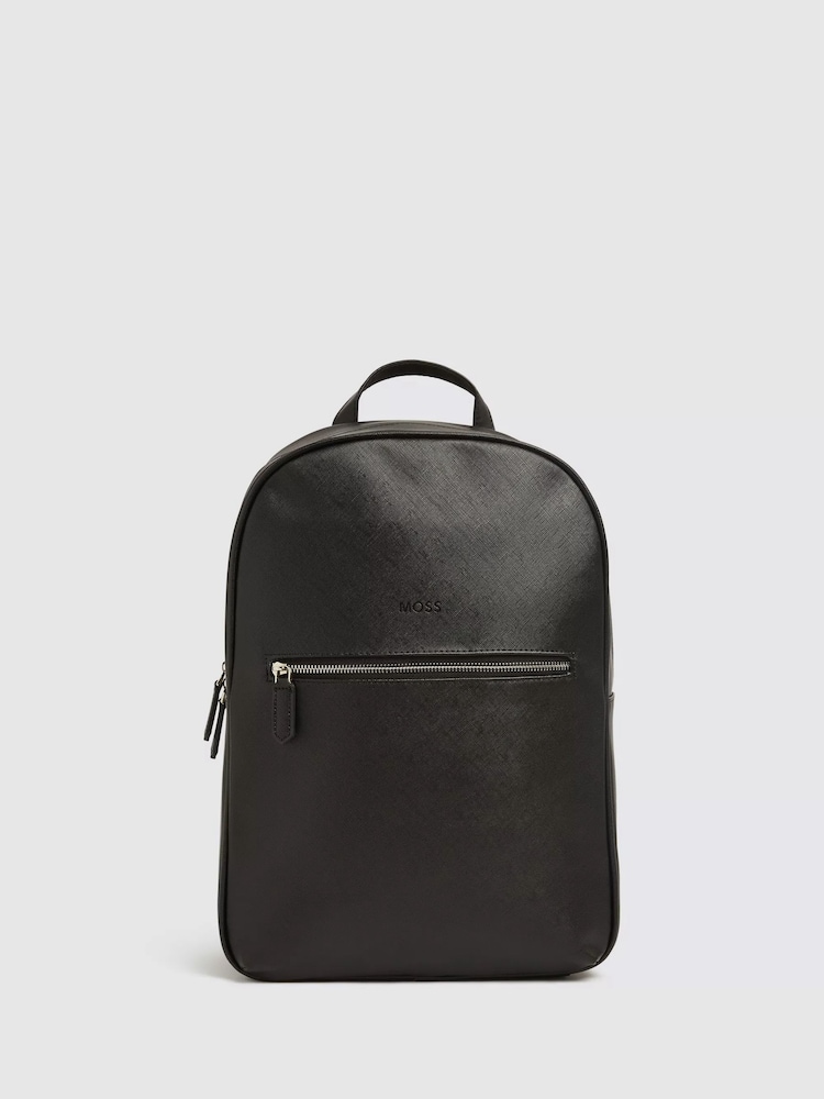 MOSS Black Saffiano Backpack - Image 1 of 4