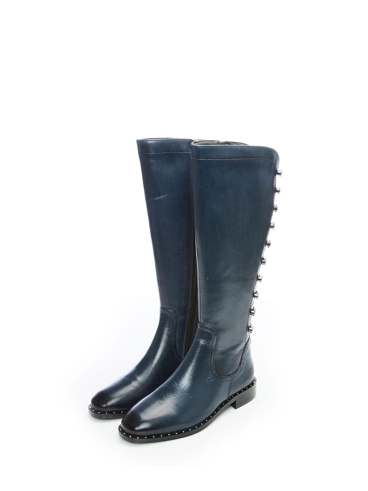 Moda In Pelle Haisley Long Stretch Boots With Back Button Detail - Image 2 of 3