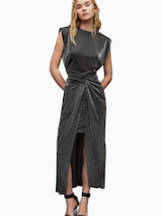 Юбка с эффектом металлик Allsaints Sami - Изображение 3 из 6