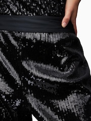 AllSaints Soraya Black Sequin Trousers - Image 4 of 6