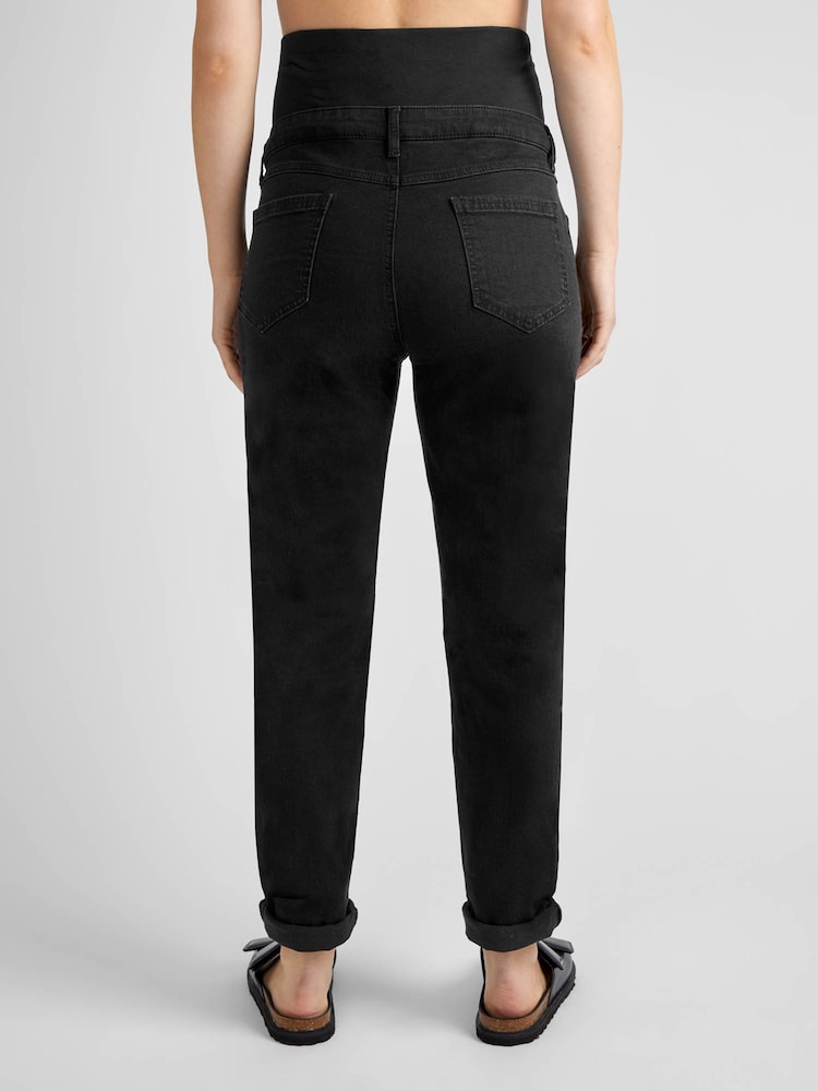 JoJo Maman Bébé Black Slim Boyfriend Maternity Jeans - Image 2 of 4