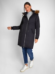 JoJo Maman Bébé Black 2-in-1 Cosy Maternity Parka - Image 1 of 5