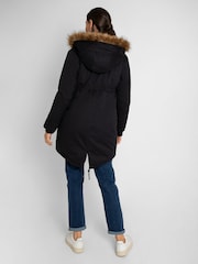 JoJo Maman Bébé Black 2-in-1 Cosy Maternity Parka - Image 2 of 5