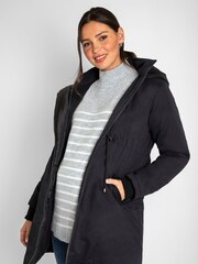 JoJo Maman Bébé Black 2-in-1 Cosy Maternity Parka - Image 4 of 5