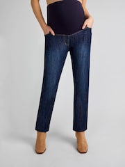 JoJo Maman Bébé Mid Wash Straight Leg Maternity Jeans - Image 1 of 3