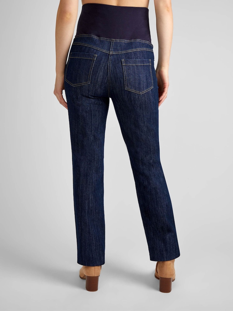 JoJo Maman Bébé Mid Wash Straight Leg Maternity Jeans - Image 2 of 3