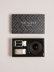 Ted Baker Black Newbey Leather Belt In A Box With Interchangeable Buckle - Image 1 of 4