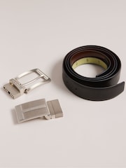 Ted Baker Black Newbey Leather Belt In A Box With Interchangeable Buckle - Image 4 of 4