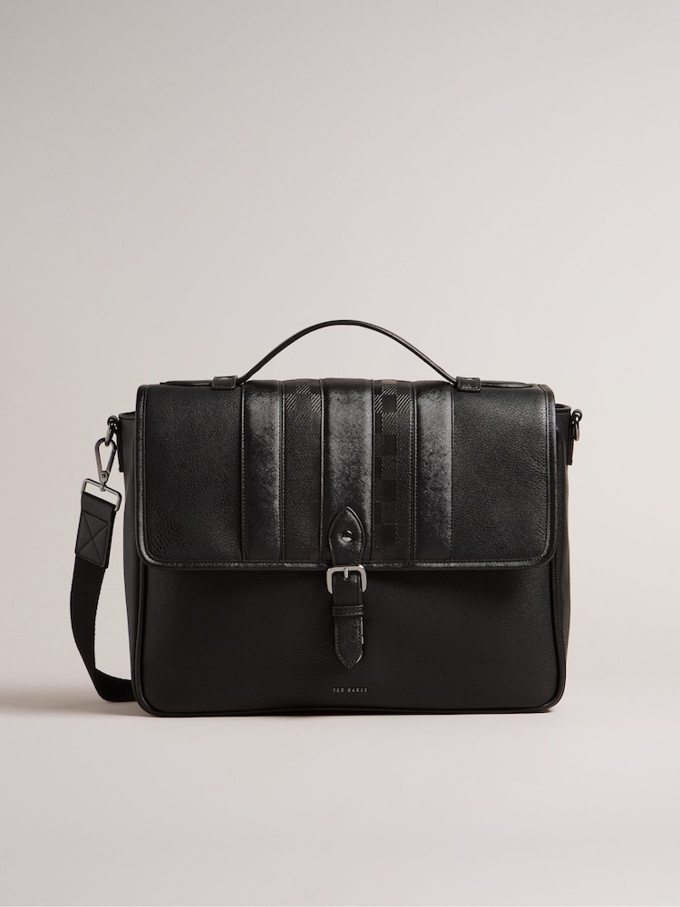 Ted Baker Black Wayvees House Check PU Satchel Bag - Image 2 of 5