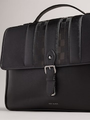 Ted Baker Black Wayvees House Check PU Satchel Bag - Image 3 of 5
