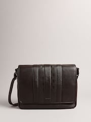 Ted Baker Brown Wayvon House Check PU Messenger Bag - Image 1 of 5