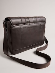 Ted Baker Brown Wayvon House Check PU Messenger Bag - Image 2 of 5