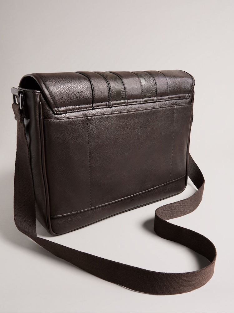 Ted Baker Brown Wayvon House Check PU Messenger Bag - Image 2 of 5