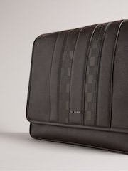 Ted Baker Brown Wayvon House Check PU Messenger Bag - Image 3 of 5