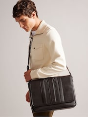 Ted Baker Brown Wayvon House Check PU Messenger Bag - Image 5 of 5