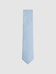 Reiss Soft Blue Ceremony Textured Silk-Blend Tie - Image 1 of 5