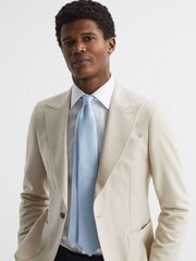 Reiss Soft Blue Ceremony Textured Silk-Blend Tie - Image 2 of 5