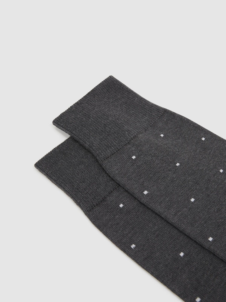 Reiss Charcoal Mario Spot Polka Dot Socks - Image 2 of 3