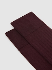 Reiss Bordeaux Fela Ribbed Socks - Image 2 of 3