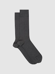 Reiss Charcoal Fela Ribbed Socks - Image 1 of 3