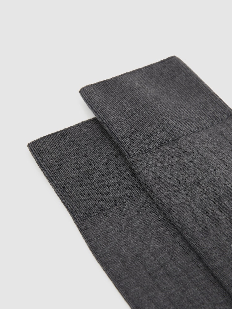 Reiss Charcoal Fela Ribbed Socks - Image 2 of 3