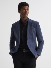 Reiss Black/Gunmetal Albany Leather Crocodile Print Belt - Image 2 of 4